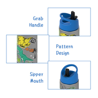 Toursun Anti-Fuite Double Paroi Isolé Sous Vide En Acier Inoxydable Enfants Voyage Bouteille D'eau Sipper Paille Couvercle Fiole À Vide