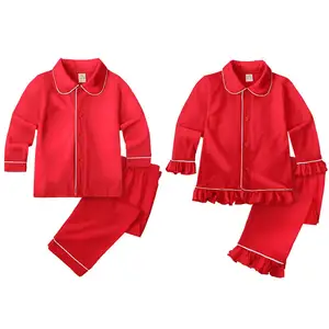 Großhandel Baumwolle leer Kinder Weihnachten Pyjamas Set Winter zweiteilige Kinder Jungen Mädchen benutzer definierte Kinder Pyjamas