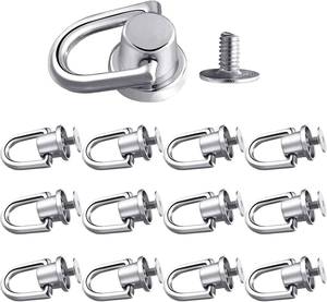 Ripeng Pieces D Ring Stud Screw Ball Head Buttons For Purse Rotatable Ball D Ring Stud Metal Ring DIY <b>Leather</b> Purse <b>Backpack</b> Bel - Product Image 1