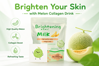 Poudre de collagène et de peptides marins au goût melon 180g OEM pour l'éclat de la peau, le soutien énergétique, la santé immunitaire et digestive