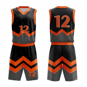 Ensembles d'uniformes de basket-ball unisexe personnalisés grande taille entraînement respirant 100% polyester antibactérien à séchage rapide fabriqué au Pakistan - Product Image 1