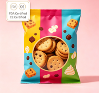 Voedselverpakking zakken met middenzegel, op maat gemaakte gravureprint, achterzegelzak voor biscuits en crackers