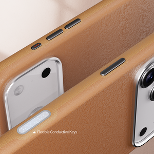 Funda de Teléfono V-L06 Retro de Lujo en Cuero PU para iPhone 13 14 15 16 17 Pro Max, Antigolpes, Magnética, para Negocios - Product Image 2