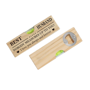Abridor de Botellas de Bambú Moderno Multifuncional 2 en 1 con Nivel de Burbuja de Madera, Regalo para el Día del Padre con Nivelador - Product Image 2