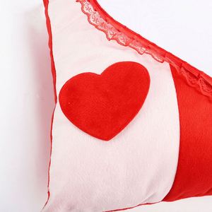 40*40cm Sublimation Blank Pillow <b>Cover</b> Custom Velvet Heart for Wedding Valentine's Day - Product Image 3