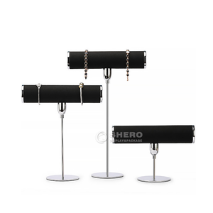 Plateau de présentation de bijoux en noir et gris de luxe, support de présentation d'anneaux et de bracelets en forme d'escalier - Product Image 3