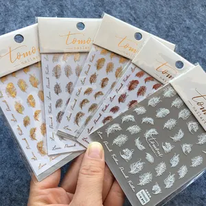 Wholesale Waterproof Emboss Cartoon Cute Flower 3D 5D Tomoni Nail Art Sticker Decals