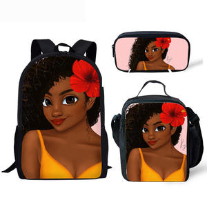 Dropship Black Girl Magic African American School Bags for Girls zaino con Lunch Box e astuccio 3 pz/set borse da scuola - Product Image 4