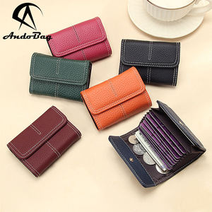 Porte-cartes de style coréen AndoBag pour femmes, grande capacité, porte-monnaie, cuir de vache véritable, porte-cartes simple 006 - Product Image 1