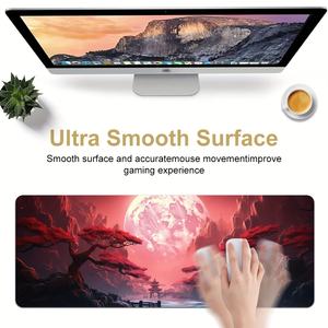 Alfombrilla de ratón de juego <span class=keywords><strong>grande</strong></span> con paisaje rojo personalizado, alfombrilla de ratón con suela de goma antideslizante, alfombrilla de escritorio para teclado con borde cosido, alfombrilla de ratón de oficina súper genial - Product Image 2