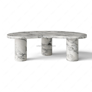 FERLY Elegante Arredamento per Soggiorno, Divano a 3 Posti in Lino a Profilo Basso, Tavolino da Caffè Ovale in Marmo, Poltrona Girevole in Bouclé Personalizzabile - Product Image 5