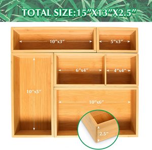 5 Piece Tre Lưu Trữ Box Drawer Organizer Set, Bàn Gỗ Lưu Trữ Box Kit Multi-sử Dụng Junk Drawer Organizer - Product Image 3