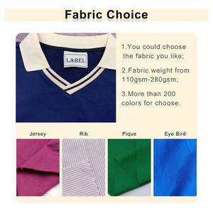 JL2569C مخصص للوزن الثقيل تيشيرتات للرجال كبيرة الحجم بولو رقبة V Gsm تي شيرت قطني قصير للرجال - Product Image 3