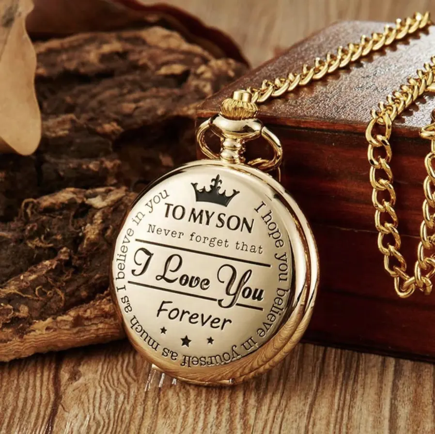 To my Son I Love You Forever customize private label factory Quartz cheap pocket watch