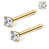 Bijoux de nez en acier chirurgical 316L sertis de zircone cubique