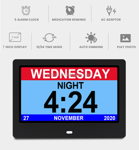 Đồng Hồ Báo Thức 7 Inch Pros Cho Người Cao Niên, Đồng Hồ Báo Thức, Điều Khiển Từ Xa, Suy Giảm Trí Nhớ, Bệnh Mất Trí Nhớ, Bệnh Mất Trí Nhớ - Product Image 4