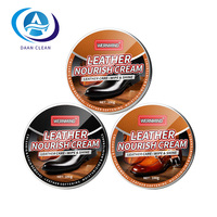 Pâte d'entretien pour cuir Daan en stock, qualité supérieure, 100g, en boîte ronde, avec effet nettoyant et brillant pour canapés