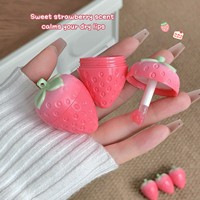 SHAQINUO Baume à lèvres liquide hydratant et soignant aux fraises Bobo, avec pendentif mignon, masque de nuit pour les lèvres