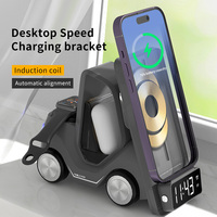 Support de téléphone portable multifonctionnel flexible et portable avec charge rapide sans fil 5W/15W, compatibilité universelle, en matériau ABS pour lit