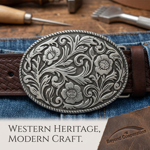 Fibbia per <span class=keywords><strong>cintura</strong></span> western 3D in argento antico pressofuso, stile vintage cowboy, con aquila floreale e turchese celtico, 40mm, da <span class=keywords><strong>uomo</strong></span>, stili assortiti, all'ingrosso - Product Image 2
