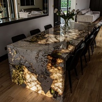 Table d'intérieur commerciale de luxe rétroéclairée pour hôtel-resort, OEM/ODM avec équipement LED lumineux pour restaurant et sous-sol