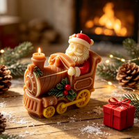 Moule en silicone antiadhésif de qualité supérieure pour train de Noël Père Noël, facile à démouler, pour bougies parfumées, ornements en plâtre et résine
