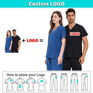 Tenues médicales personnalisées avec logo unisexe pour infirmières, médecins, dentistes, hôpitaux, salons de beauté, spas, ensembles de blouses médicales en polyester et élasthanne - Product Image 2