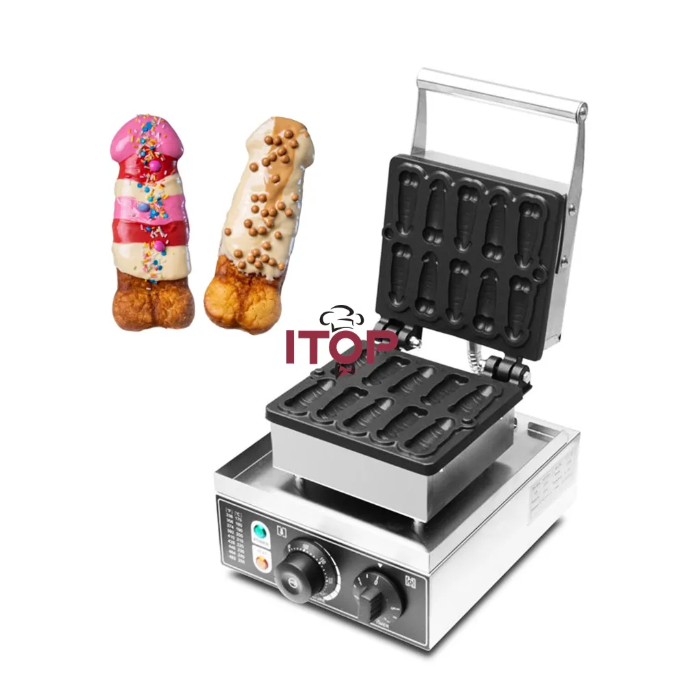 ITOP gaufrier in acciaio inox pene waffle cono baker maker macchina prezzo di fabbrica mini pene waffle maker