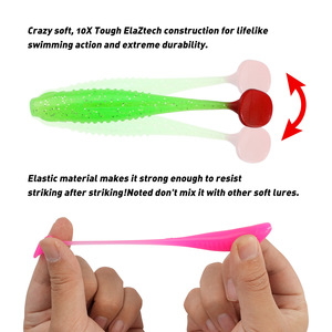 Señuelo Artificial de Plástico Blando TPR, Flotante, Cola en <span class=keywords><strong>T</strong></span>, 8cm, 7 Piezas/Paquete, ZMAN Lure Paddle POPTPR, Anzuelos para Pescado Espina Dura/Trucha - Product Image 2