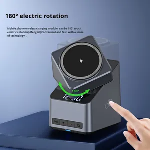 Base de Carga Inalámbrica Magnética Giratoria 4 en 1 Tipo-C de 15W para Escritorio, para Auriculares, para iPhone, para Reloj Inteligente con Carga Rápida - Product Image 4