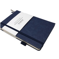 Carnet en cuir relié A5 avec bande élastique Logo personnalisé