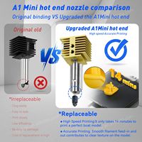 Kit de Hotend A1 Mini con Boquilla de Acero Endurecido de 0.2, 0.4, 0.6 y 0.8 mm para Bambu Lab A1 y A1 Mini