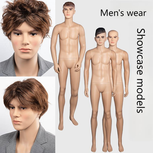 Présentoir de Magasin de Vêtements, <span class=keywords><strong>Mannequin</strong></span> Homme en Plastique avec Cheveux Durs, <span class=keywords><strong>Mannequin</strong></span> de Vitrine Type Jambe, Couleur Chair Humaine Artificielle - Product Image 4