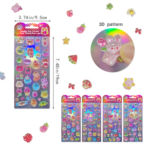 CUSTICKER Kawaii PVC 3D <b>Waterproof</b> Reusable Cartoon Pattern Puffy <b>Sticker</b> Sheets Jelly Decor Custom Digital Printed Easy DIY - Product Image 2