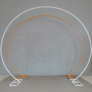 Bán buôn 8.5ft rộng 9.5ft cao thêm đám cưới lớn vòm với cơ sở vàng kim loại bóng Arche Backdrop đứng cho Đảng trang trí - Product Image 2