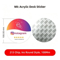 Carte NFC RFID ISO personnalisée en acrylique pour avis sociaux, puce NTAG216 13,56 MHz, paiement sans contact intelligent, support de paiement pour restaurant, hôtel