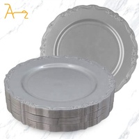 Assiettes et vaisselle de fête d'anniversaire de mariage personnalisées de haute qualité Assiettes à dîner en plastique jetables rondes écologiques