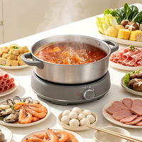 Casserole électrique de cuisine en acier inoxydable 6L, facile à utiliser