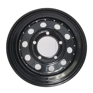 16Inch Stalen Velgen Auto Zwart Wit Chroom Zilver Auto 165.1Mm 8j Off-Road Truck Aanhangwagen Wielen 4X4