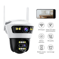 Caméra de sécurité WiFi 9MP avec zoom 10X, extérieure, 3 objectifs, 2 écrans, audio bidirectionnel, détection de mouvement, caméra IP de sécurité sans fil