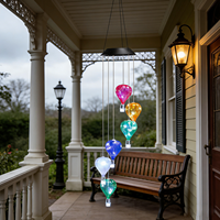 Ballon à air chaud solaire LED coloré, carillon éolien, décoration de jardin suspendue en extérieur