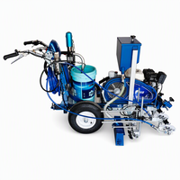 Machine de marquage routier électrique à peinture froide certifiée EPA Amérique du Nord SanWin, guidage laser, pression 23MPa, débit réglable 12L/min