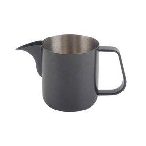 350ml With Latte Art Spout For Coffee Making Black Stainless Steel <b>Milk</b> Jug - Product Image 4