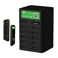 Station de recharge mobile commerciale OEM kiosque 12 emplacements chargeur de téléphone portable à charge rapide distributeur automatique 65W location de banque de câbles