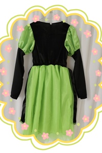 Vestido <span class=keywords><strong>de</strong></span> Princesa Personalizable con Logotipo, Empaque y Patrón Personalizados, Disfraz <span class=keywords><strong>de</strong></span> Carnaval Negro y Verde para Niñas - Product Image 3