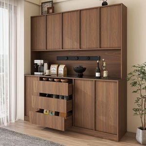 Buffet moderne simple de luxe en bois massif <span class=keywords><strong>casier</strong></span> de stockage de <span class=keywords><strong>vin</strong></span> <span class=keywords><strong>mural</strong></span> intégré pour hôtel salle à manger maison salon - Product Image 1