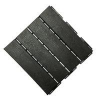 Matière plastique Style design européen Fonction antidérapante Carreaux de sol Type 12 lamelles Carrelage de terrasse à emboîtement-Noir
