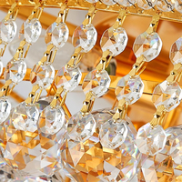 Lustre d'intérieur personnalisé en cristal doré Lampe suspendue à haut plafond pour hall d'entrée et longs couloirs Luminaires suspendus élégants