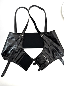 <span class=keywords><strong>Ceinture</strong></span> de soutien-gorge élastique en cuir PU souple pour femme, design à <span class=keywords><strong>double</strong></span> <span class=keywords><strong>boucle</strong></span> en acier, <span class=keywords><strong>ceinture</strong></span> large de style <span class=keywords><strong>western</strong></span> - Product Image 4