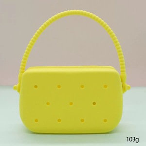 Mini sac à main en silicone <span class=keywords><strong>original</strong></span>, <span class=keywords><strong>cadeau</strong></span> d'anniversaire pour enfants, sacs à trous adaptés aux breloques de sabots, porte-monnaie en silicone pour enfants, porte-clés, sacs à monnaie - Product Image 6